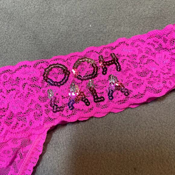 Victoria's Secret 2012 The Lacie Thong Panty Pink Sequin Ooh LaLa Lace Waist - Picture 3 of 11